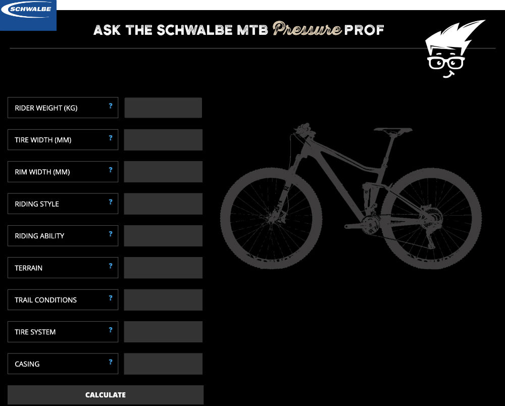 What Mountain Bike Tyre Pressure To Use -Schwalbe pressure prof