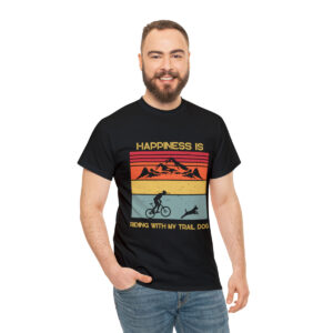 Embrace the Joyful Trails: Introducing the "Happiness Is Riding With My Trail Dog" T-Shirt!