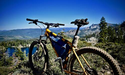 Mountain Biking in California - Bike lake view