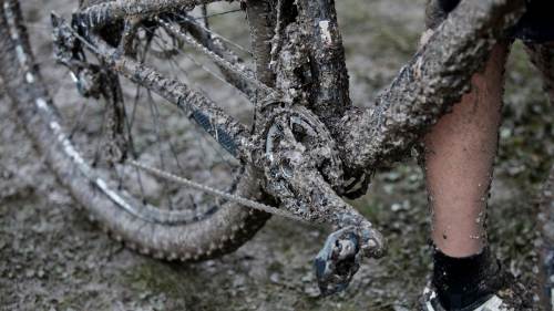 Winter mountain bike hacks - muddy bike